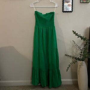 Love Tree Strapless Green Maxi Dress